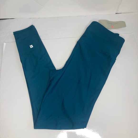 Sweaty Betty High Shine Leggings Full Length Teal - Picture 2 of 8